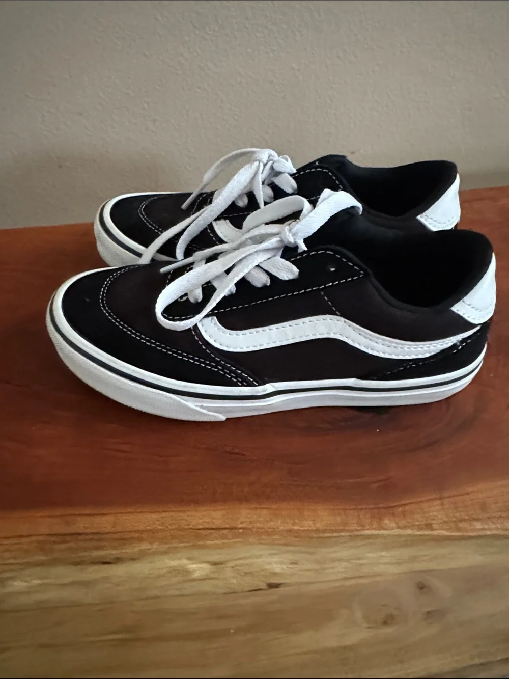Vans Kids Black and White Classic Low Top Sneakers
